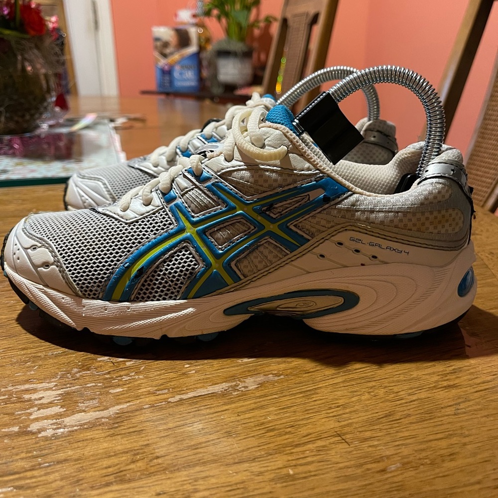 ASICS Gel Galaxy Women’s Shoes Size 9.5 Athletic Running White Blue T0J6Q